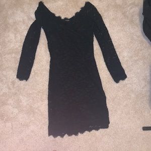 Black lace tight mini dress
